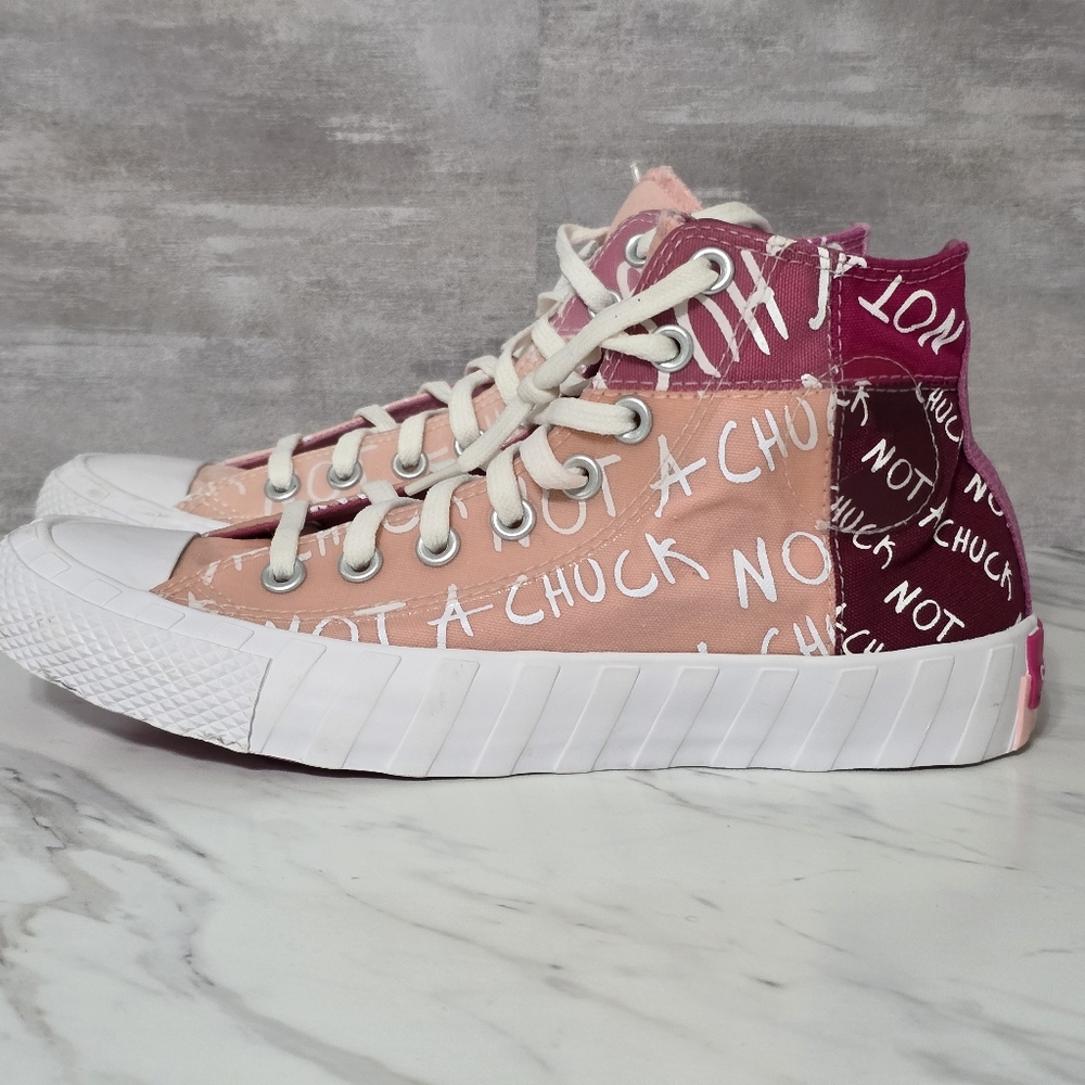 Converse High Top 'Not a  Chuck' Storm Pink Men's Size 7 Women's 9 - Picture 2 of 8